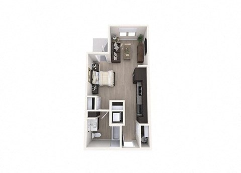 Floor plan for studio, 1 bath, 459 sqft